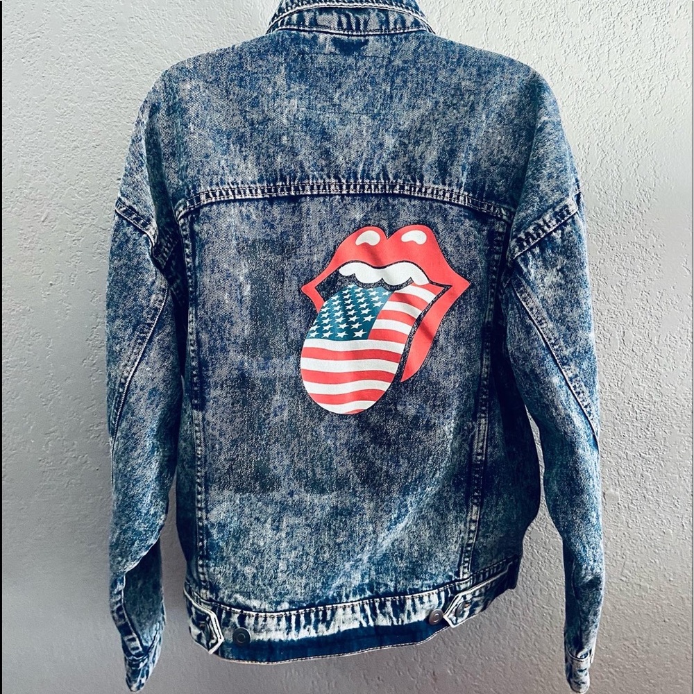 Rolling Stones Denim Jacket - “I 👄👅 R S” - Medium